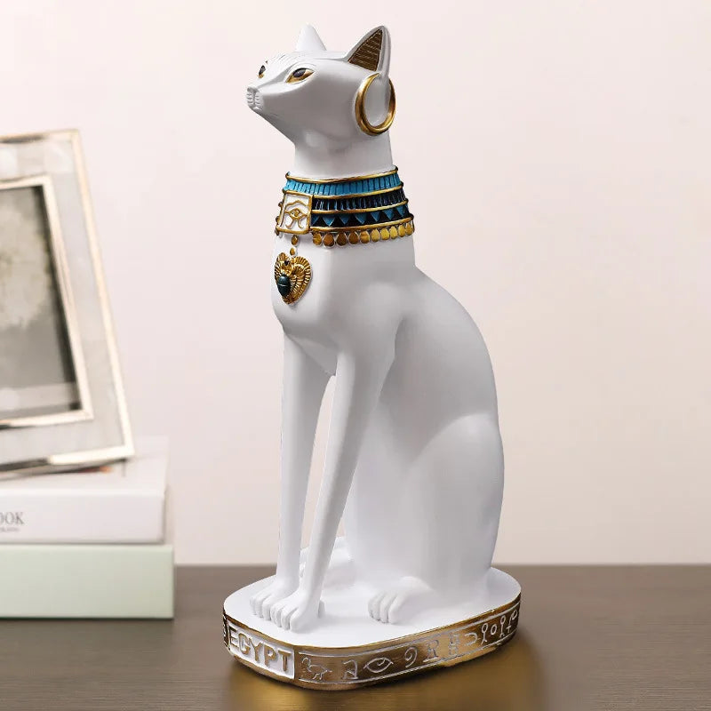 Retro Egyptian Cat Resin Statue Figurines Table Ornaments Accessories Vintage Ancient Egypt Anubis Art Sculptures Home Decor