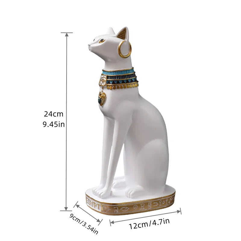 Retro Egyptian Cat Resin Statue Figurines Table Ornaments Accessories Vintage Ancient Egypt Anubis Art Sculptures Home Decor