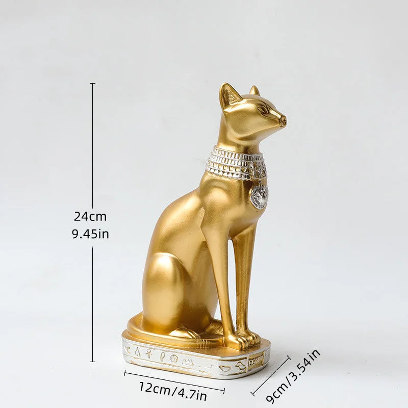 Retro Egyptian Cat Resin Statue Figurines Table Ornaments Accessories Vintage Ancient Egypt Anubis Art Sculptures Home Decor