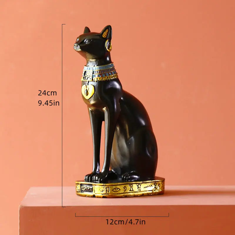 Retro Egyptian Cat Resin Statue Figurines Table Ornaments Accessories Vintage Ancient Egypt Anubis Art Sculptures Home Decor